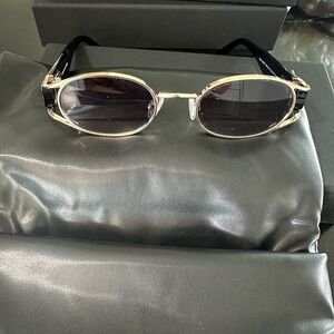 NEW Carolina Lemke $300 oval sunglasses black sold out sunnies shades
